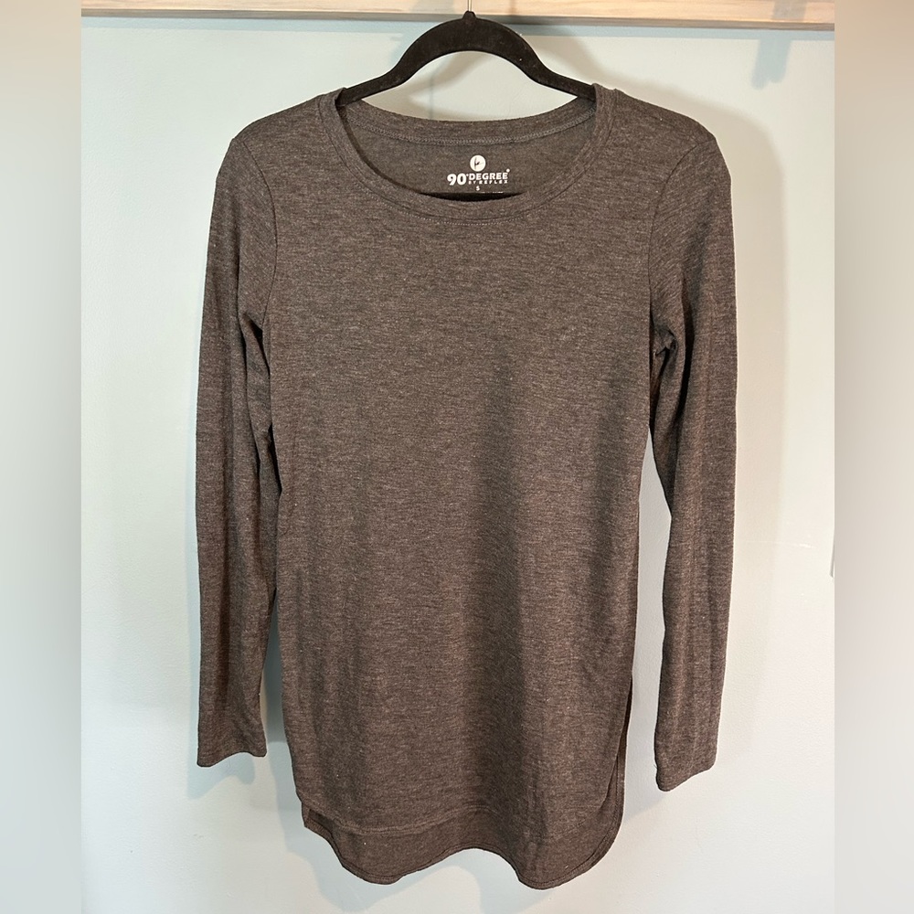 90 Degree by Reflex Long Sleeve Shirt in Dark Heather Gray